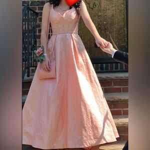 Camille La Vie Peach Prom Dress